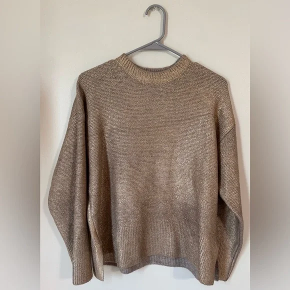 Zara Metallic Gold Sweater - Picture 3 of 5